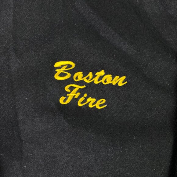 Boston Fire Department Jacket Varsity Letterman Wool Leather BFD Men's 2XL Black - Picture 4 of 11